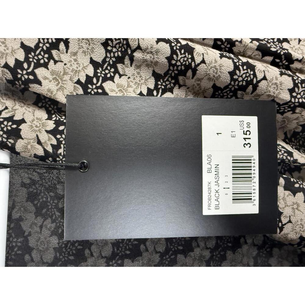 NWT The Kooples Jasmine Print Silk Wrap Dress Black Beige Floral Size 1 US XS-S - Picture 6 of 8